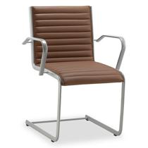 Cadeira Escritório Fixa Terracota Com Braços Alezzi Prata