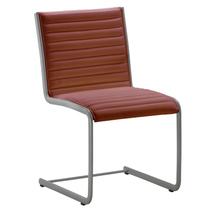 Cadeira Escritório Fixa Vermelha Sem Braços Alezzi Prata