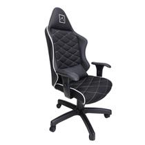 Cadeira Escritório Gamer material sintético com Relax Preto/Branco