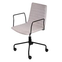 Cadeira Escritório Giratória Baixa Lima Or Design Tecido Bouclé Cinza Base Aço Preto Rodízio Nylon Cadeira Escritório Giratória Baixa Lima Or Design Tecido Bouclé Cinza Base Aço Preto Rodízio Nylon