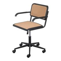 Cadeira Escritório Giratória Base Rodízio Palhinha com Braço Cesca Cadeira Escritório Giratória Base Rodízio Palhinha com Braço Cesca