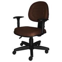 Cadeira Escritório Giratória Diretor Back System Braço Regulável Executiva Metal Preto/Marrom