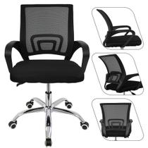 Cadeira Escritório Giratória Escrivaninha Secretária Arco Preto Ergonomica Escrivaninha Conforto e Elegância
