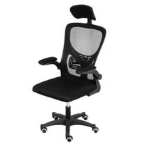 Cadeira Escritório Giratória NR-17 Presidente Bogotá Or Design Tela Mesh Preta Base Preto Rodízio