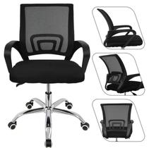 Cadeira Escritório Giratória Office Arco Estofado Mesh Off White ou Preta