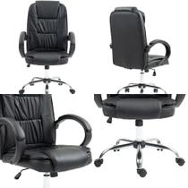 Cadeira Escritório Giratória Office Presidente Preta Estilo e Conforto para Seu Ambiente de Trabalho