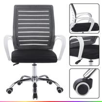 Cadeira Escritório Giratória Office Zebrada Estofado Mesh Dual Color