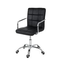 Cadeira Escritório Home Office Gomos Branca Confort Diretor Leitura Estofada Base Giratória Cromada Com Regulagem De Altura
