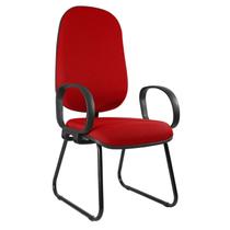 Cadeira Escritório Interlocutor Base Fixa Sky Metal Wood Design Vermelho Cadeira Escritório Interlocutor Base Fixa Sky Metal Wood Design Vermelho