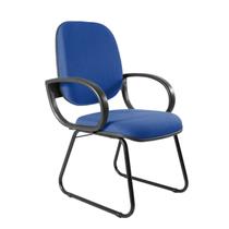Cadeira Escritório Interlocutor Fixa Estofada Anatômica Base Sky com Braço Azul Cadeira Escritório Interlocutor Fixa Estofada Anatômica Base Sky com Braço Azul