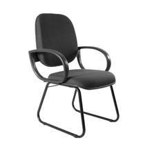 Cadeira Escritório Interlocutor Fixa Estofada Anatômica Base Sky com Braço