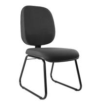 Cadeira Escritório Interlocutor Fixa Estofada Anatômica Base Sky Preto