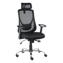 Cadeira Escritorio MGM Flex Alpha Diretor Preta Giratoria Reclinavel Com Relax e Rodizios PU Cadeira Escritorio MGM Flex Alpha Diretor Preta Giratoria Reclinavel Com Relax e Rodizios PU