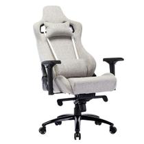 Cadeira Escritório Modelo Gamer Alto Conforto Em Tecido Respirável Cinza Com Almofada Para Lombar e Pescoço HEAVY DUTY Até 180kg