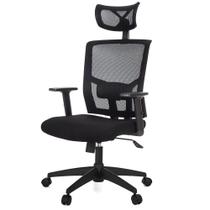Cadeira Escritório NR-17 Giratória Presidente ANM312 Anima Dallas Tela Preta Base Rodízio