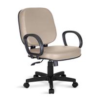 Cadeira Escritório Obeso Plus Size Giratória Relax Couro Eco - Caramujo