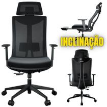 Cadeira escritório Office de Alto Conforto com Sistema Ergonômico com rodinhas giratória e AJUSTE DE PROFUNDIDADE DO ASSENTO