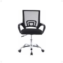 Cadeira Escritório Ortopédica Giratória Base Cromada Regulagem Altura Office Arco Estofado Tela Mesh