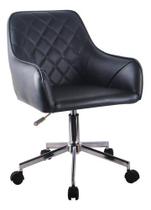 Cadeira Escritorio Poltrona Capitone Black Inox 89x59x59cm Cadeira Escritorio Poltrona Capitone Black Inox 89x59x59cm