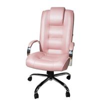 Cadeira Escritório Presidente Classic Rosê Gold Cromo Relax - ErgoDecor