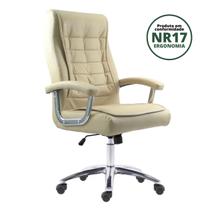 Cadeira Escritório Presidente Ergonômica NR17 material sintético Mola Ensacada