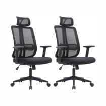 Cadeira Escritório Presidente King em Tela - Preta Cadeira Escritório Presidente King em Tela - Preta