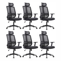 Cadeira Escritório Presidente King em Tela - Preta Cadeira Escritório Presidente King em Tela - Preta