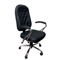 Cadeira Escritório Presidente material sintético Elegance Lux Preto