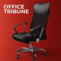 Cadeira Escritório Presidente tela Mesh Tribune Base Cromada rodinhas e Laudo Ergonômico