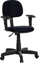 Cadeira Escritorio Secretaria Com Braço material sintético Azul Mar - Goldflex