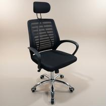Cadeira Escritório Secretária Ergonômica Base Cromada Rodízio