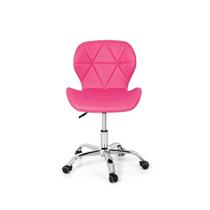 Cadeira Escritório Slim Vegas Base Giratória Estofada Rosa Cadeira Escritório Slim Vegas Base Giratória Estofada Rosa