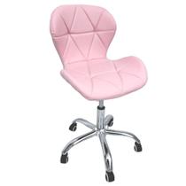 Cadeira Escritório Slim Vegas Base Giratória Estofada Rosa Quartzo Cadeira Escritório Slim Vegas Base Giratória Estofada Rosa Quartzo