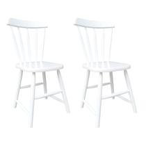 Cadeira espanha de madeira lacada branca - 2 unidades