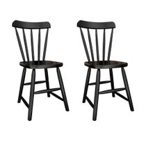 Cadeira espanha de madeira lacada preta - 2 unidades