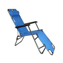 Cadeira espreguicadeira azul de praia piscina gravidade zero poltrona reclinável para jardim varanda