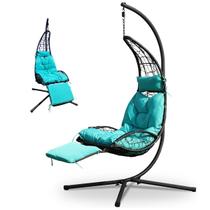 Cadeira Espreguiçadeira Balanço Meia Lua Piscina Jardim Varanda Camping Area Externa Almofadada Confortavel Suporte Copo