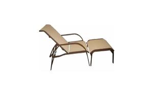 Cadeira Espreguiçadeira De Aluminio Com Puff Piscina Varanda