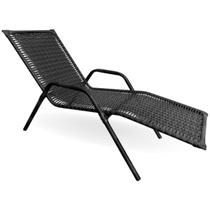 Cadeira Espreguiçadeira de Junco Fibra Sintética P/ Jardim Área de Lazer Piscina Tomar Sol PS Móveis
