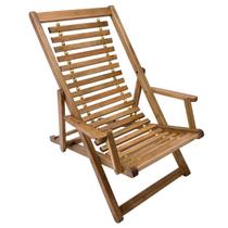 Cadeira Espreguiçadeira de Madeira Rústica com Fios de Aço Madeiral