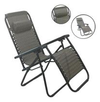 Cadeira Espreguiçadeira Dobrável 21 Posições Praia Piscina Camping Marrom Importway Iwce-021mr