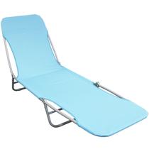 Cadeira Espreguiçadeira Dobrável 5 Posições Textline Praia Piscina Camping Azul Importway IWCET-001