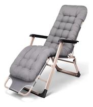 Cadeira Espreguiçadeira Dobravel Almofada Futon Cinza 150kg