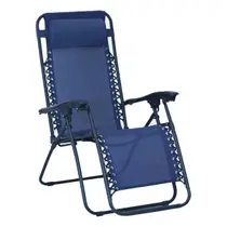 Cadeira Espreguiçadeira Dobrável Azul Nautika Gravity Aço 120kg Cadeira Espreguiçadeira Dobrável Azul Nautika Gravity Aço 120kg