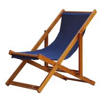 Cadeira Espreguiçadeira Dobrável sem Braço Madeira Maciça Envernizada