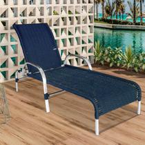 Cadeira Espreguiçadeira Havaí Reclinável Alumínio e Fita Náutica
