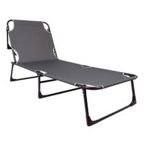 Cadeira Espreguiçadeira Lounge Dobrável Pelegrin PEL-3510 Cinza