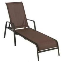 Cadeira Espreguiçadeira Piscina Jardim Em Alumínio E Tela Sling Marrom