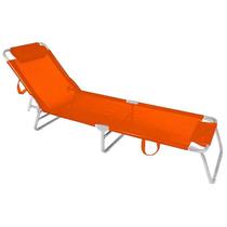 Cadeira Espreguiçadeira Praia em Alumínio Laranja CAD0714 BOTAFOGO