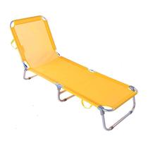 Cadeira Espreguiçadeira Praia Piscina Textilene Amarela BEL - Bel Fix